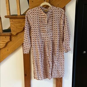 Anthropologie Roberta Roller Rabbit Chevron Patterned Dress size small